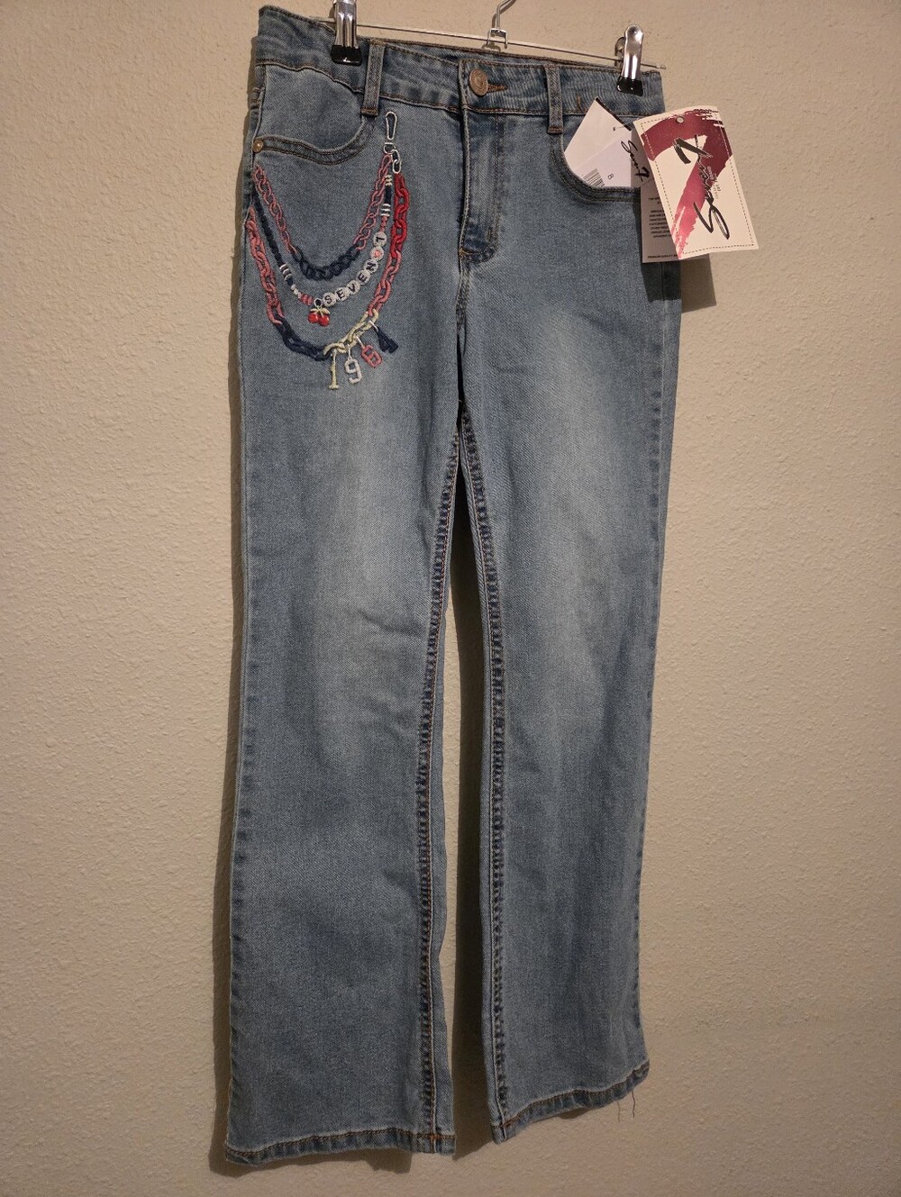 Girl’s Seven7 Light Wash Blue Embroidered Jeans